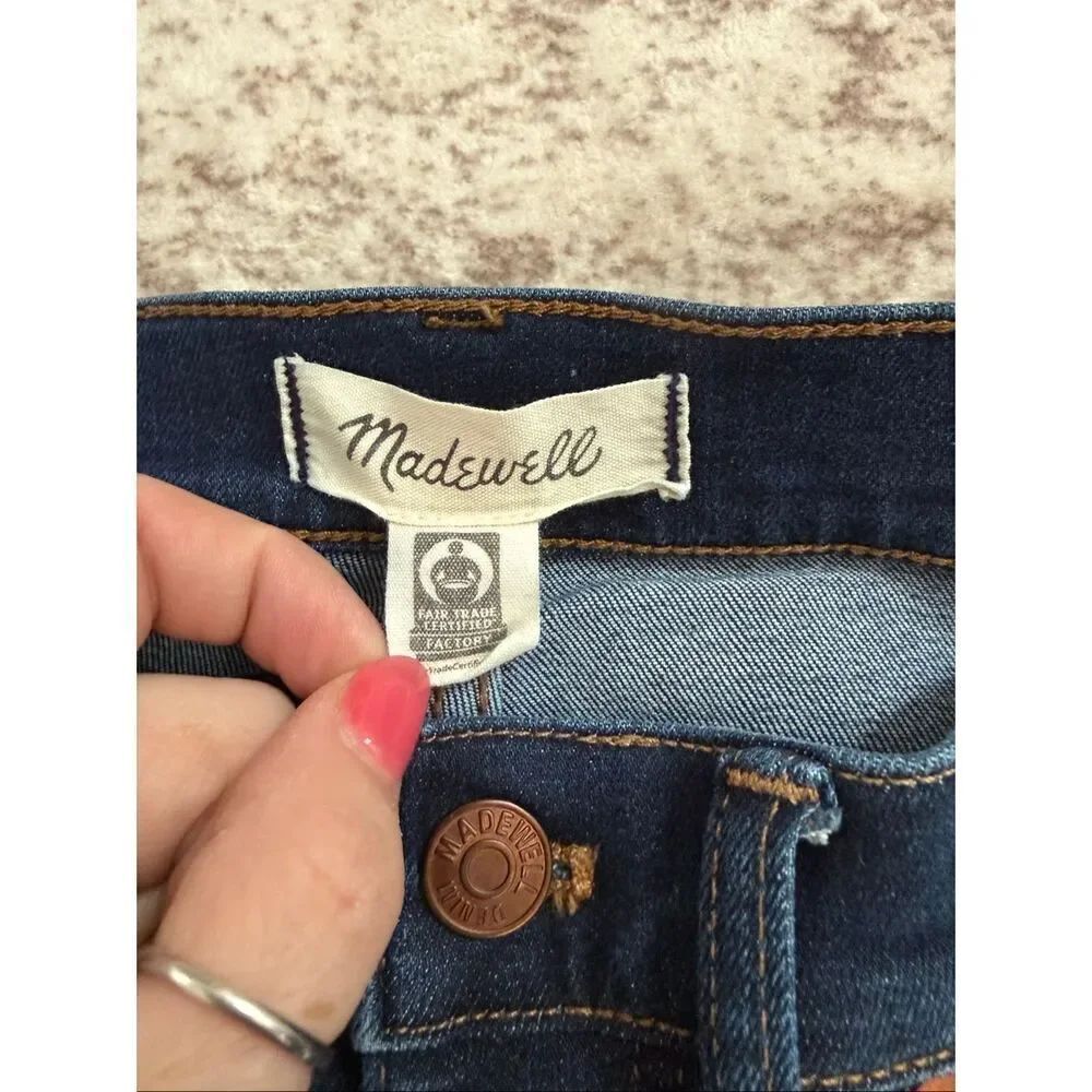Madewell Women's 9" Mid-rise Button-fly Skinny Denim Jeans Dark Wash Size 26 - Picture 4 of 10